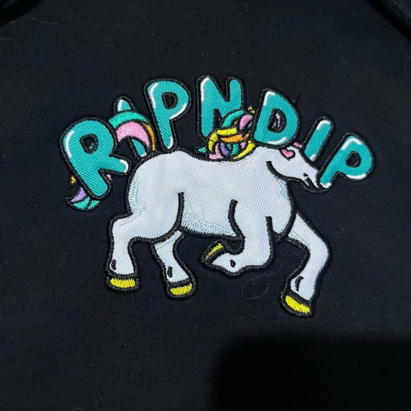 Rip N Dip Nermland Unicorn Graphic Black Pullover Hoodie SZ S - Picture 12 of 13